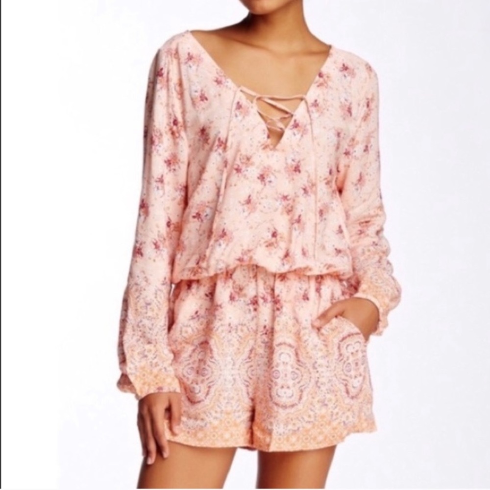 Sanctuary Peach Floral Romper